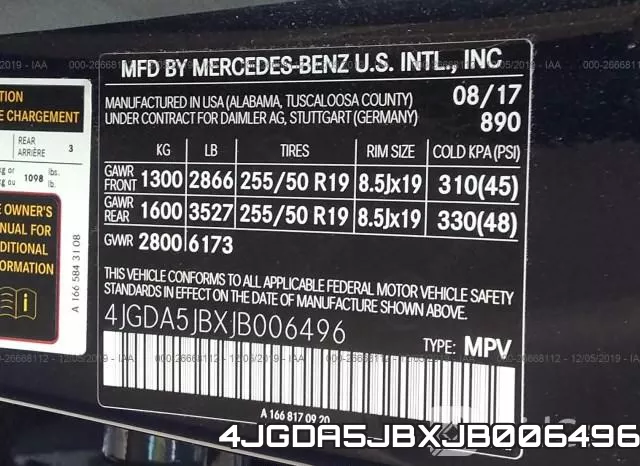 4JGDA5JBXJB006496 фото 7