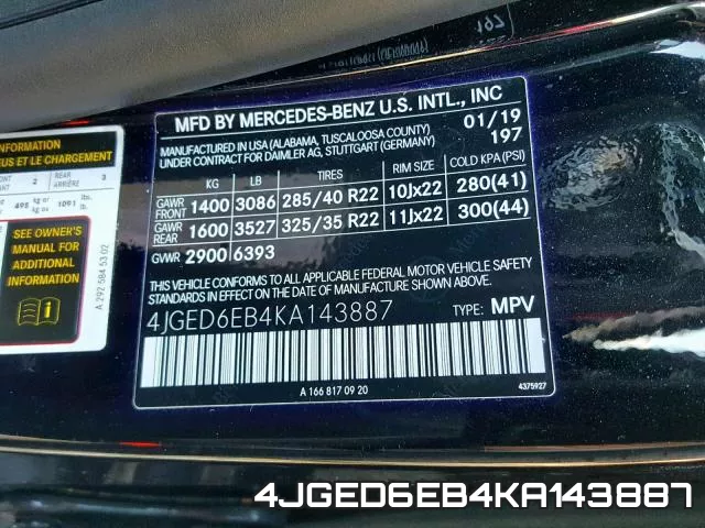 4JGED6EB4KA143887 фото 2