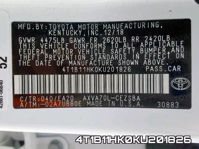 4T1B11HK0KU201826 фото 2