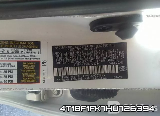 4T1BF1FK7HU726394 фото 10