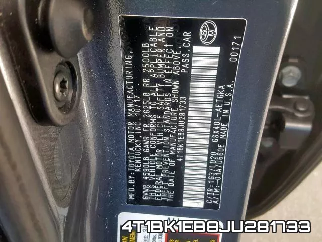 4T1BK1EB8JU281733 фото 2