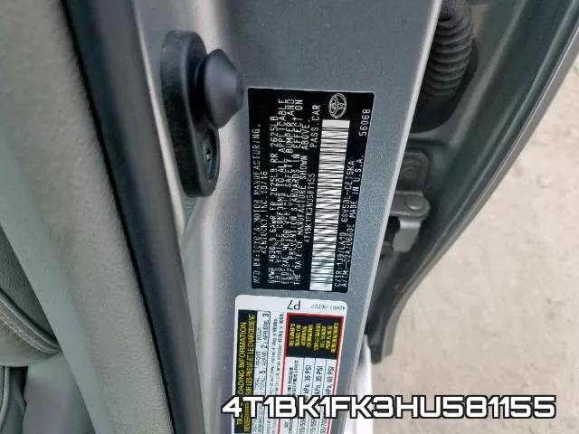 4T1BK1FK3HU581155 фото 2