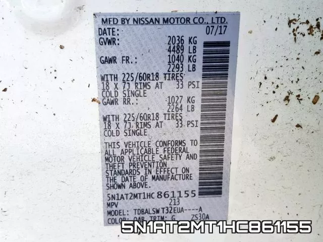 5N1AT2MT1HC861155 фото 2