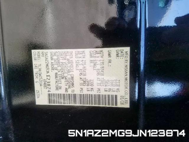 5N1AZ2MG9JN123874 фото 2