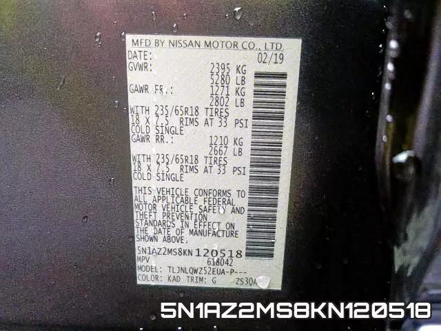 5N1AZ2MS8KN120518 фото 2