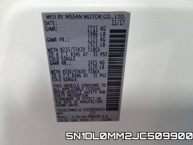 5N1DL0MM2JC509900 фото 2