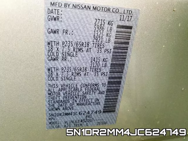 5N1DR2MM4JC624749 фото 2