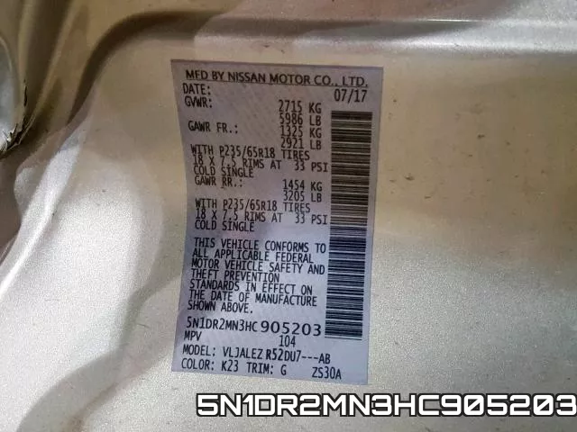 5N1DR2MN3HC905203 фото 2
