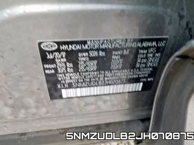 5NMZUDLB2JH070875 фото 2