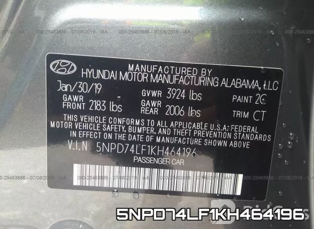 5NPD74LF1KH464196 фото 10