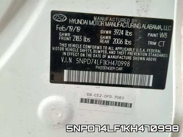 5NPD74LF1KH470998 фото 2