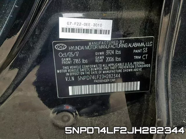 5NPD74LF2JH282344 фото 2