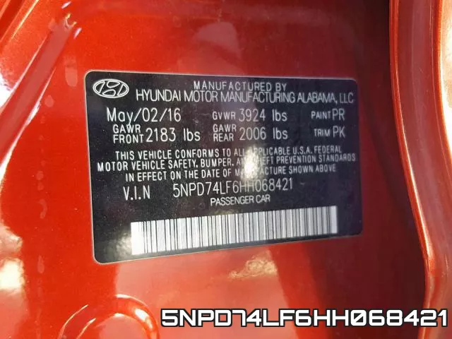 5NPD74LF6HH068421 фото 2