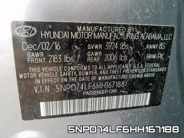 5NPD74LF6HH167188 фото 2