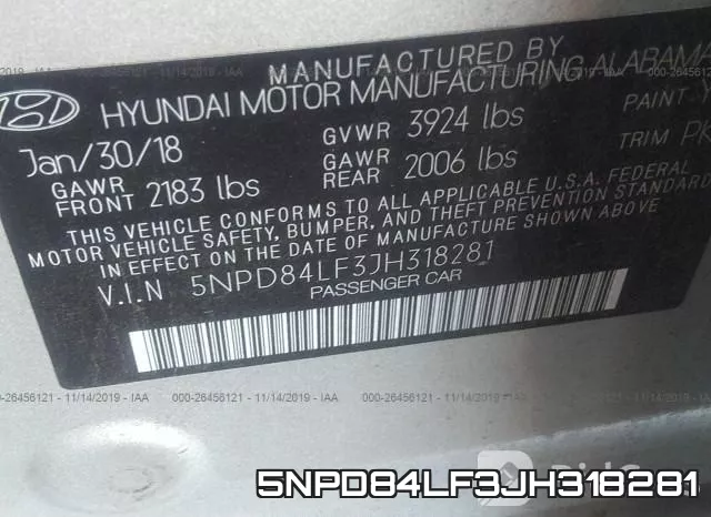 5NPD84LF3JH318281 фото 9