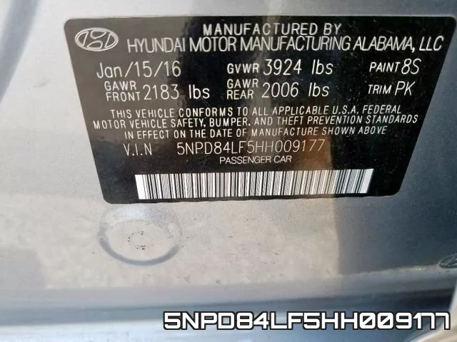 5NPD84LF5HH009177 фото 2