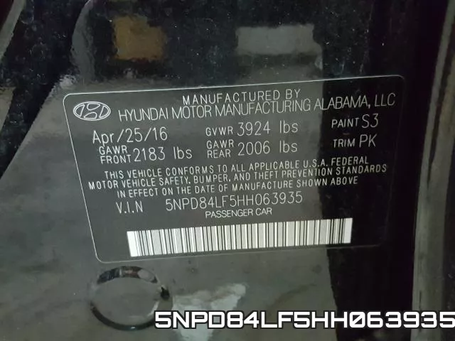 5NPD84LF5HH063935 фото 2