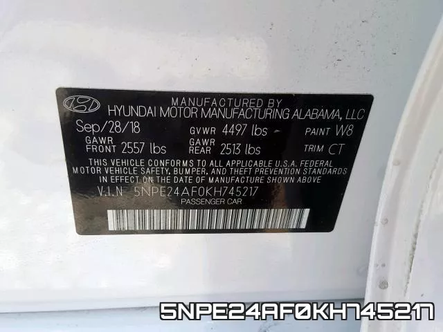 5NPE24AF0KH745217 фото 2
