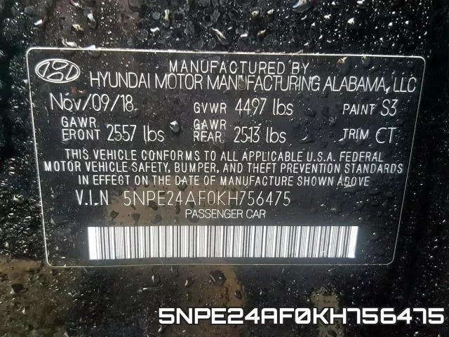 5NPE24AF0KH756475 фото 2