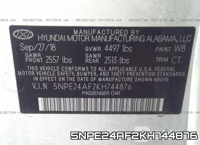 5NPE24AF2KH744876 фото 7