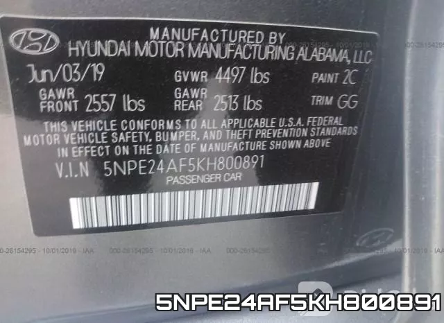 5NPE24AF5KH800891 фото 10