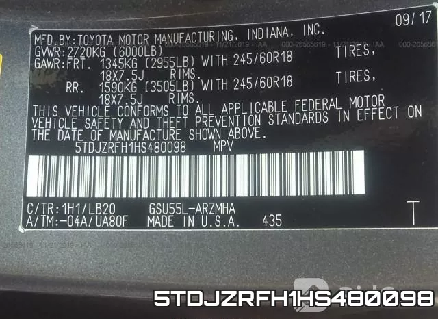 5TDJZRFH1HS480098 фото 4