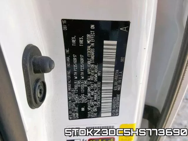 5TDKZ3DC5HS773690 фото 2