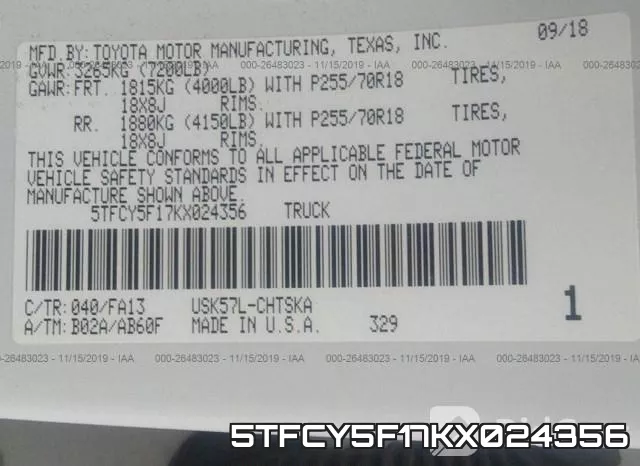 5TFCY5F17KX024356 фото 8