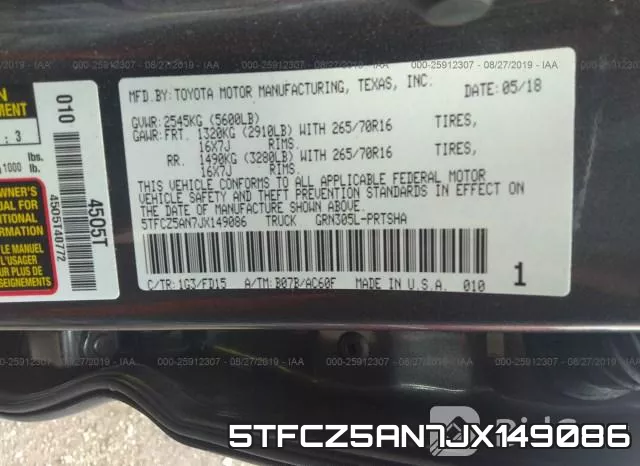 5TFCZ5AN7JX149086 фото 10