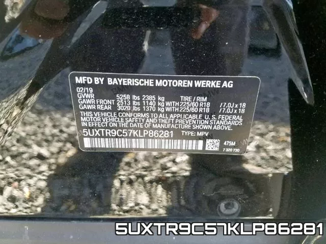 5UXTR9C57KLP86281 фото 2
