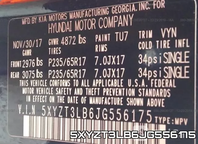 5XYZT3LB6JG556175 фото 10