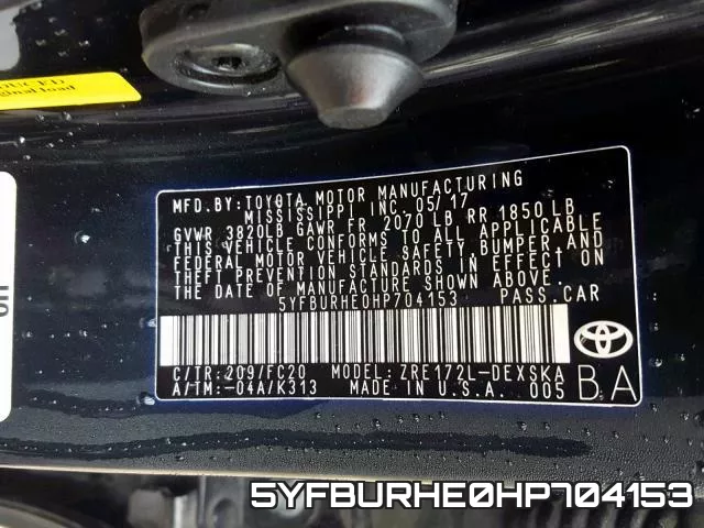5YFBURHE0HP704153 фото 2
