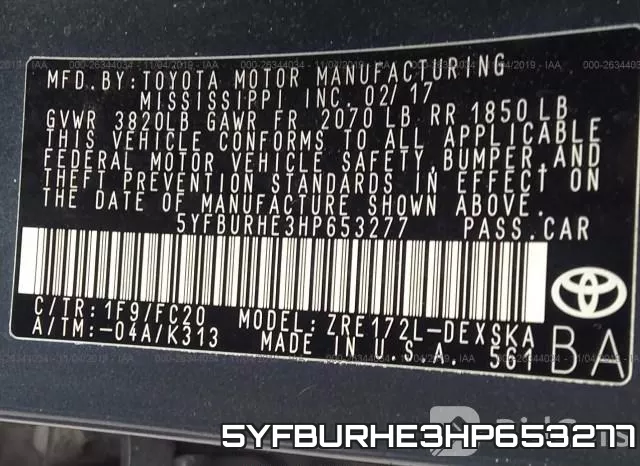 5YFBURHE3HP653277 фото 8