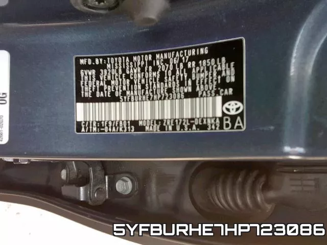 5YFBURHE7HP723086 фото 2