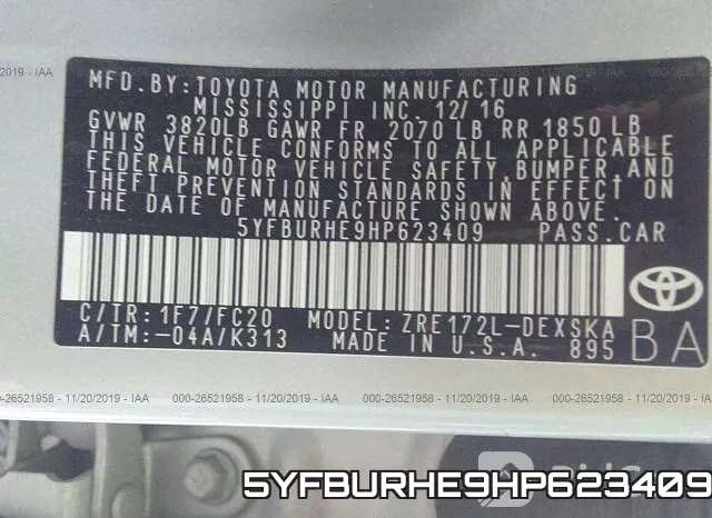 5YFBURHE9HP623409 фото 9