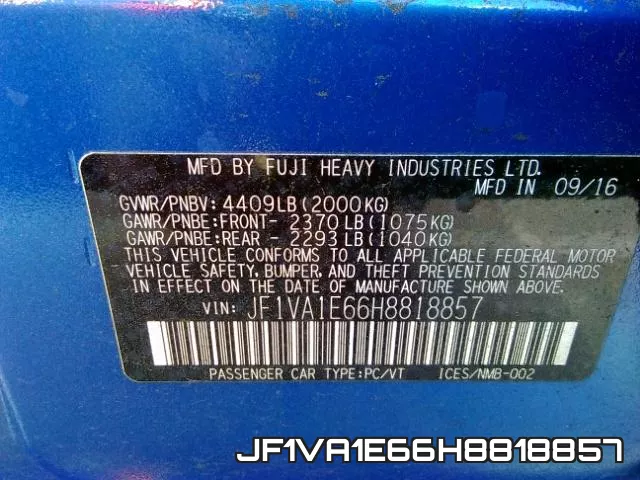 JF1VA1E66H8818857 фото 2