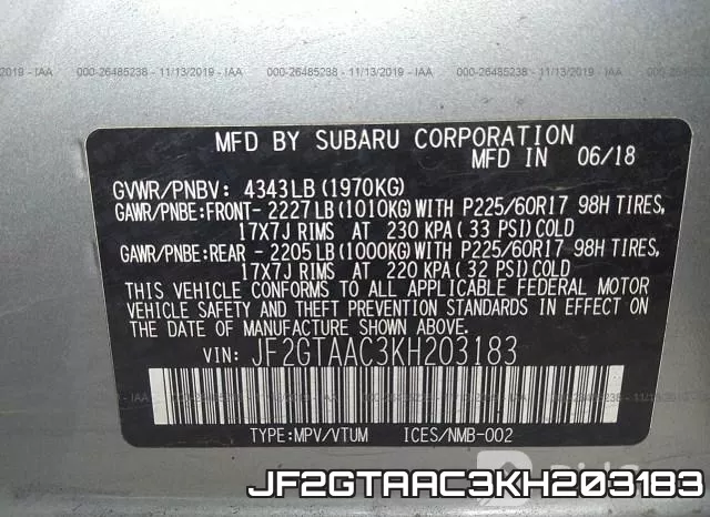 JF2GTAAC3KH203183 фото 9