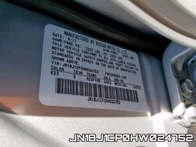 JN1BJ1CP0HW024752 фото 2