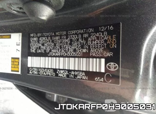 JTDKARFP0H3005031 фото 10