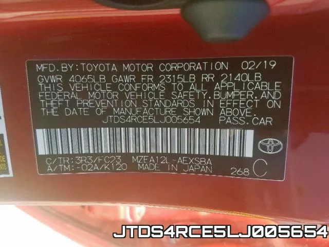 JTDS4RCE5LJ005654 фото 2