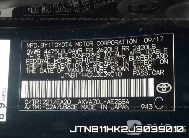 JTNB11HK2J3039010 фото 10