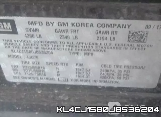 KL4CJ1SB0JB536204 фото 10