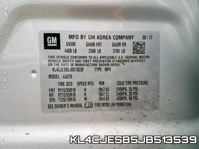 KL4CJESB5JB513539 фото 2