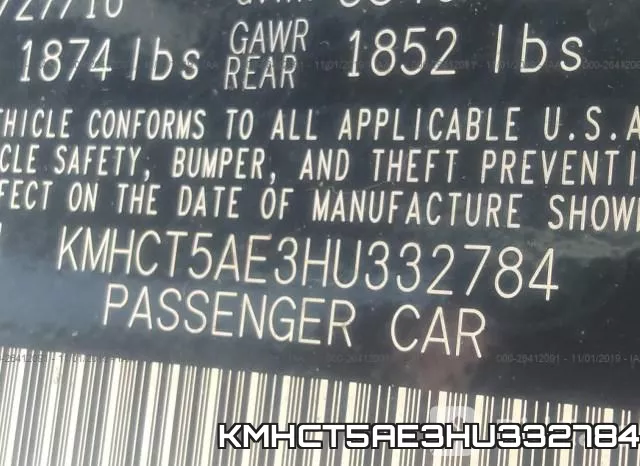 KMHCT5AE3HU332784 фото 10