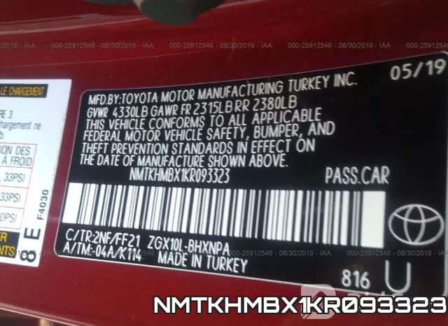 NMTKHMBX1KR093323 фото 10