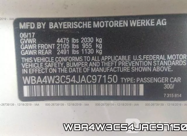 WBA4W3C54JAC97150 фото 9