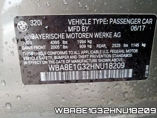 WBA8E1G32HNU18209 фото 2
