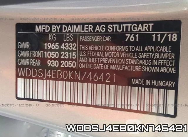 WDDSJ4EB0KN746421 фото 10