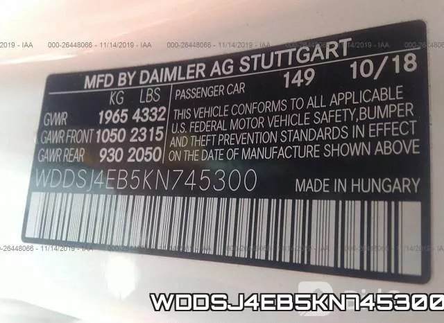 WDDSJ4EB5KN745300 фото 10
