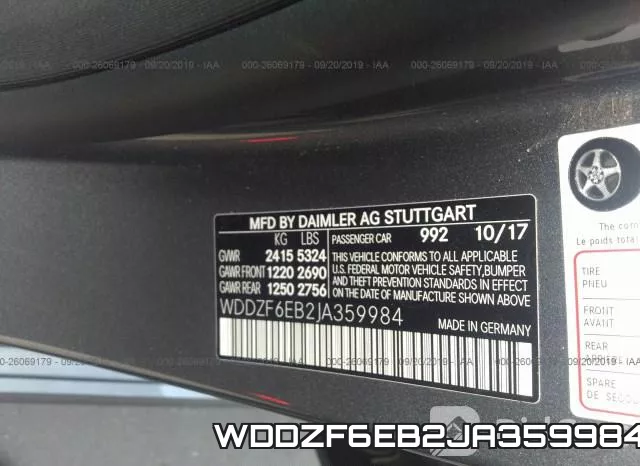 WDDZF6EB2JA359984 фото 9